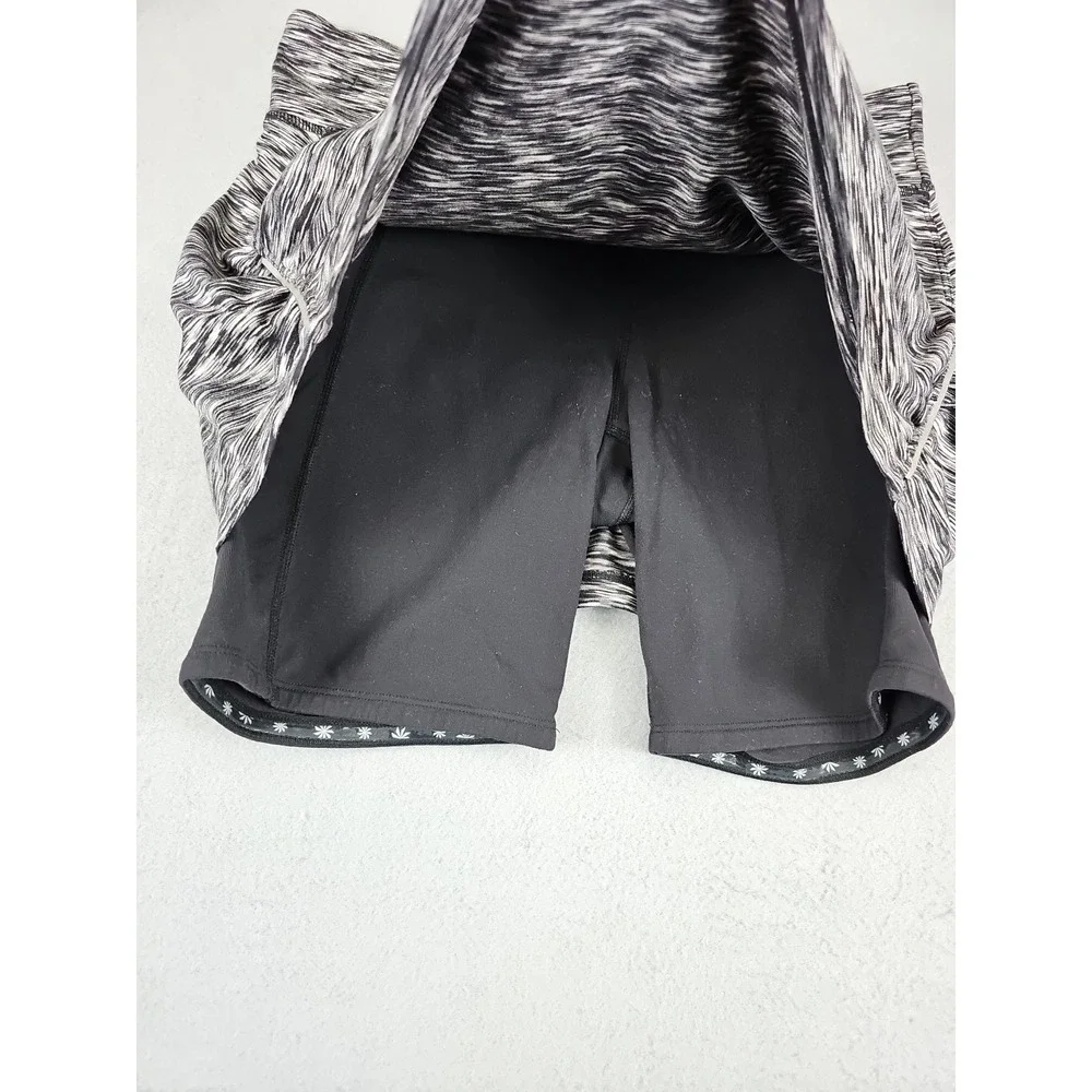Athleta‎ Skort Women's Small Contender 2-in-1 Skirt Gray Black Space Dye 268536